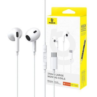 Baseus Encok CZ17 Semi-In-Ear Wired Earphones - White Baseus Encok CZ17 Semi-In-Ear Wired Earphones - White